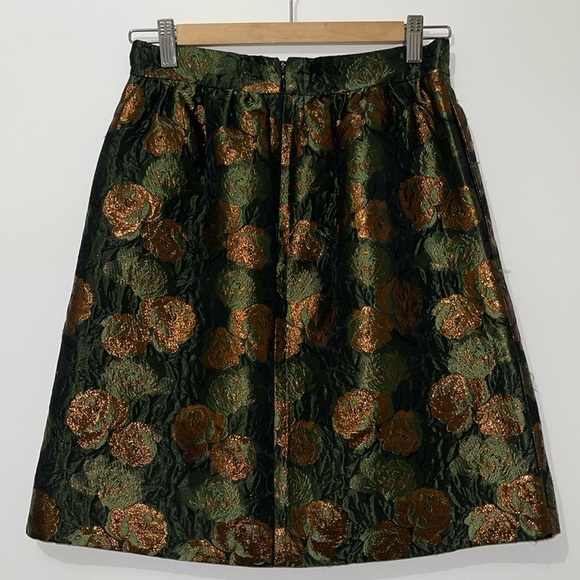 J.Crew Special Collection Women’s Metallic Floral Brocade A-Line Skirt - Picture 5 of 9